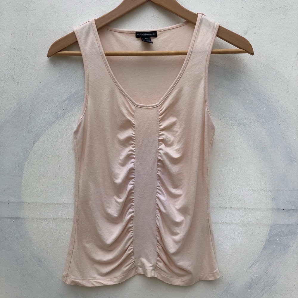 Club Monaco Blush Sleeveless Top with Front Detail